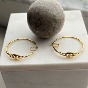 Kate Spade Gold Chain Hoop Earrings
